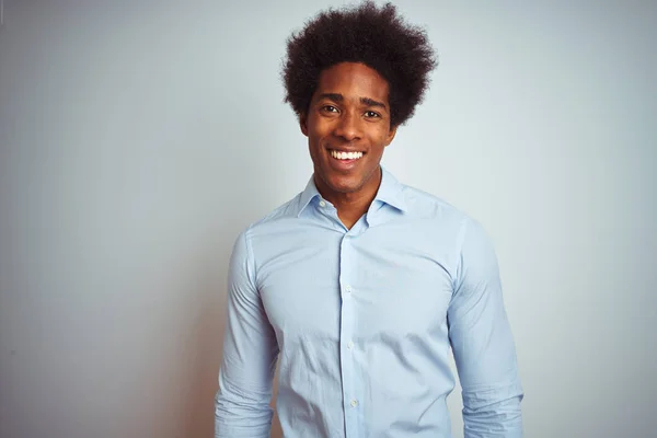 Ung Afrikansk Amerikansk Man Med Afro Hår Klädd Elegant Skjorta — Stockfoto