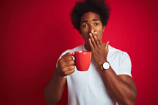 Jonge Afro Amerikaanse Man Drinken Van Een Kopje Koffie Staande — Stockfoto