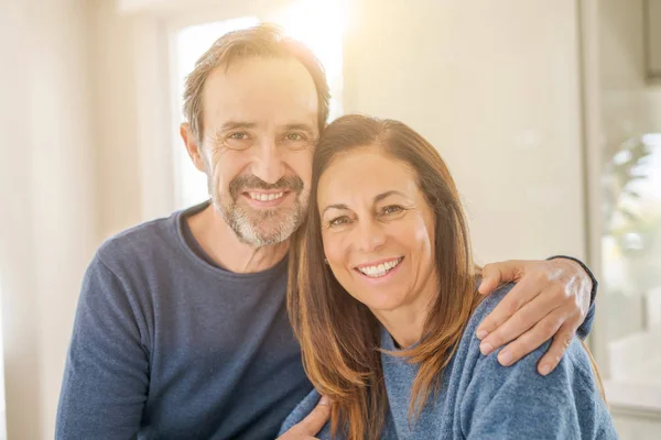 Romantic middle age couple in love at home — Stock Photo, Image