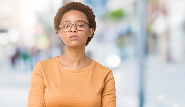 Young Beautiful African American Woman Wearing Glasses Isolated Background Relaxed — Stock Photo, Image