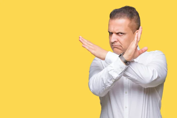 Idade Média Árabe Homem Elegante Sobre Fundo Isolado Rejeição Expressão — Fotografia de Stock