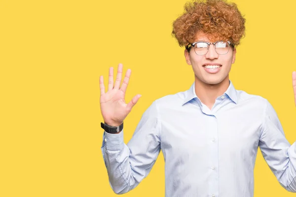 Jonge Knappe Zakenman Met Afro Dragen Van Een Bril Laten — Stockfoto