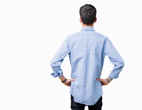 Young Handsome Business Man Isolated Background Standing Backwards Looking Away — Stock Photo, Image