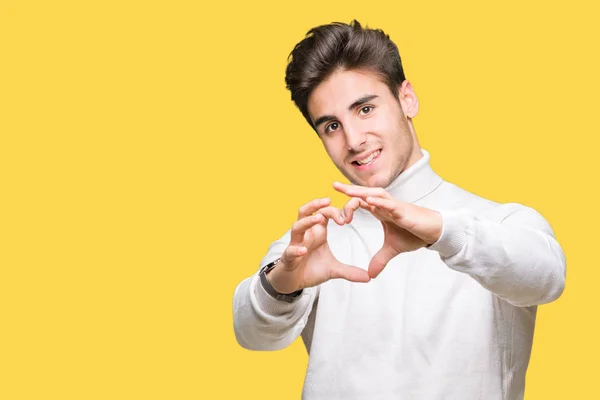 Joven Hombre Guapo Con Jersey Cuello Alto Sobre Fondo Aislado — Foto de Stock