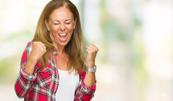 Donna Adulta Mezza Età Che Indossa Camicia Casual Sfondo Isolato — Foto Stock