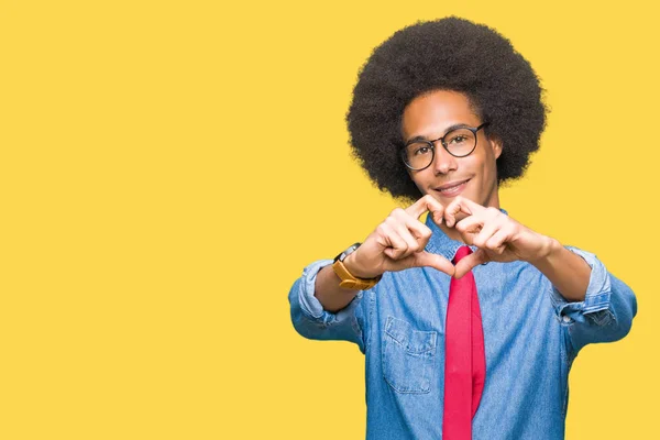 Jovem Homem Negócios Afro Americano Com Cabelo Afro Vestindo Óculos — Fotografia de Stock