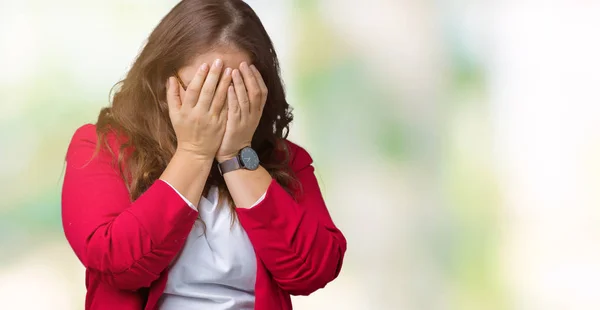 Schöne Size Junge Geschäftsfrau Eleganter Jacke Und Brille Vor Isoliertem — Stockfoto