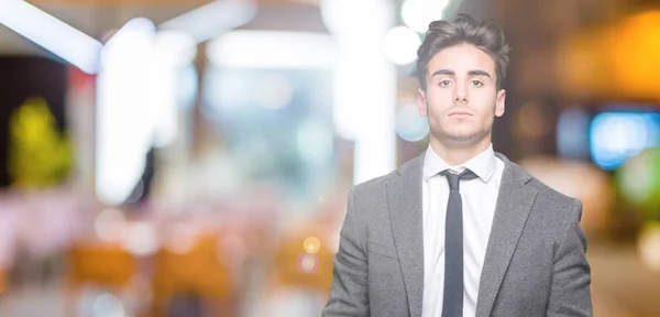 Young Business Man Wearing Suit Tie Isolated Background Serious Expression — Stock Photo, Image