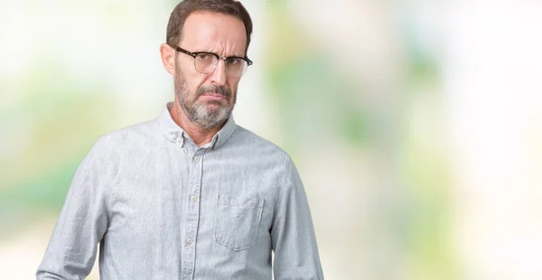 Handsome Middle Age Elegant Senior Man Wearing Glasses Isolated Background — Stock Photo, Image