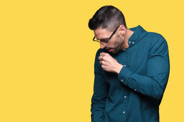 Joven Hombre Negocios Guapo Que Usa Gafas Sobre Fondo Aislado — Foto de Stock