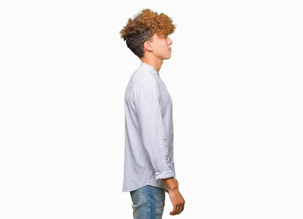 Jovem Homem Negócios Bonito Com Cabelo Afro Vestindo Camisa Elegante — Fotografia de Stock