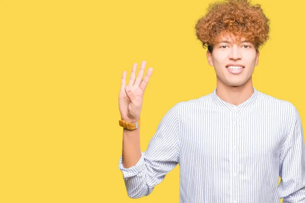 Jonge Knappe Zakenman Met Afro Haar Dragen Van Elegante Shirt — Stockfoto