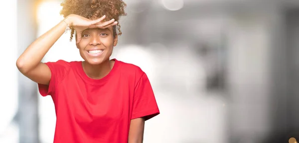 Hermosa Mujer Afroamericana Joven Sobre Fondo Aislado Muy Feliz Sonriente — Foto de Stock