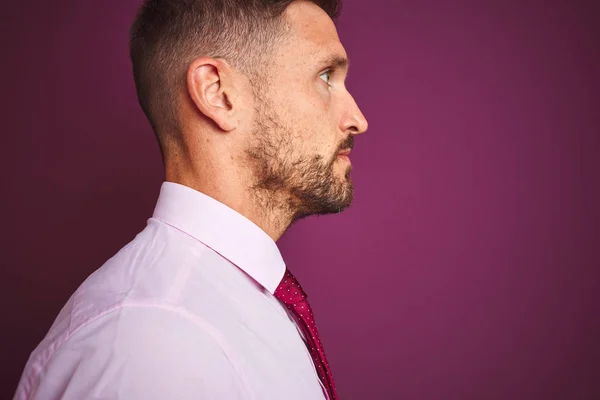 Gros Plan Homme Affaires Portant Une Chemise Élégante Cravate Sur — Photo