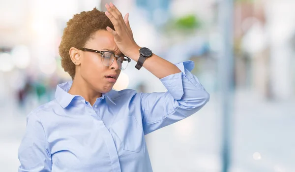 Young Beautiful African American Business Woman Isolated Background Touching Forehead — Stock Photo, Image