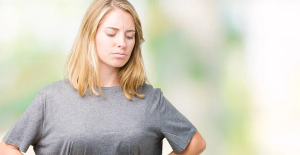 Beautiful Young Woman Wearing Oversize Casual Shirt Isolated Background Hand — Stock Photo, Image