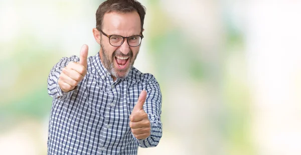 Guapo Mediana Edad Elegante Hombre Negocios Senior Con Gafas Sobre —  Fotos de Stock