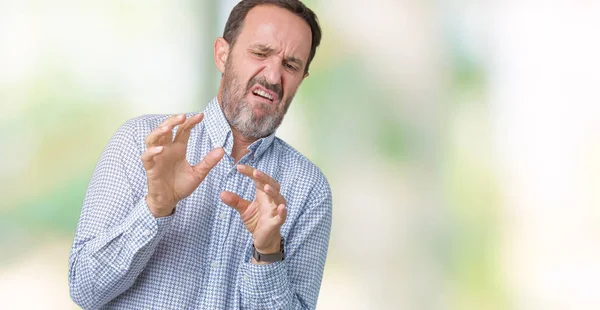 Handsome Middle Age Elegant Senior Man Isolated Background Disgusted Expression — Stock Photo, Image