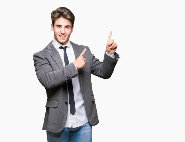 Young Business Man Wearing Suit Tie Isolated Background Smiling Looking — Stock Photo, Image