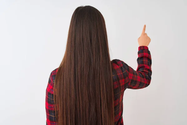 Jovem Chinês Mulher Vestindo Casual Jaqueta Sobre Isolado Branco Fundo — Fotografia de Stock