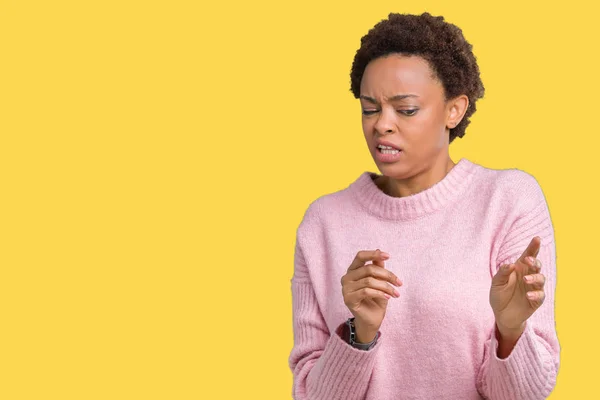 Beautiful Young African American Woman Isolated Background Disgusted Expression Displeased — Stock Photo, Image