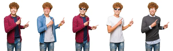 Collage Van Young Business Man Het Dragen Van Een Bril — Stockfoto