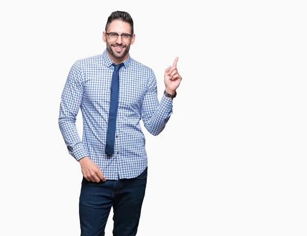 Joven Hombre Negocios Con Gafas Sobre Fondo Aislado Con Una —  Fotos de Stock