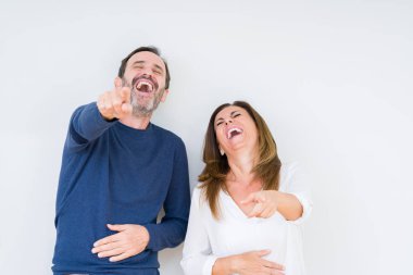 Güzel orta yaş kaç aşk izole içinde gülme sizin parmak el kamerasıyla göğüs üzerinde utanç ifadesi işaret eden arka plan