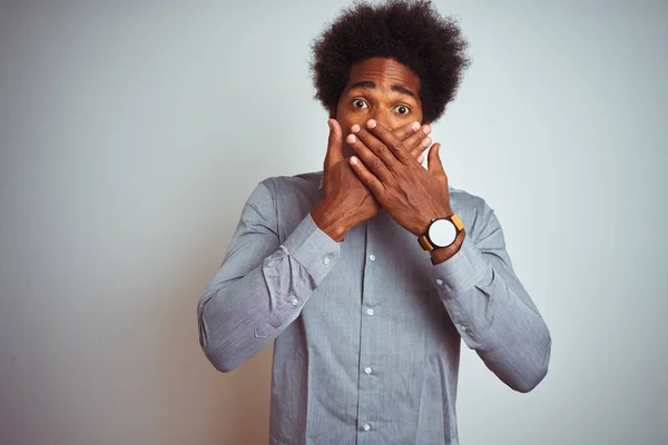 Jeune Homme Afro Américain Aux Cheveux Afro Portant Une Chemise — Photo