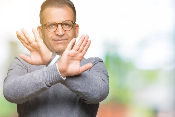 Middle Age Bussines Arab Man Wearing Glasses Isolated Background Rejection — Stock Photo, Image