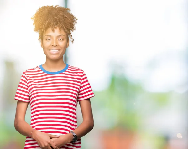 Hermosa Joven Afroamericana Sobre Fondo Aislado Las Manos Juntas Los — Foto de Stock