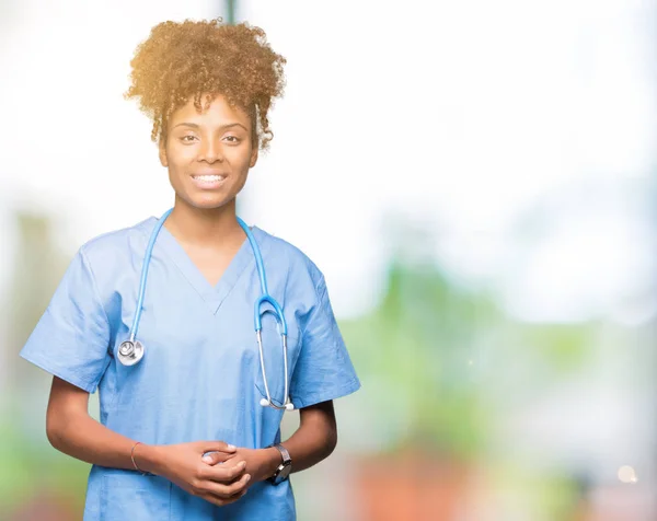 Jeune Femme Médecin Afro Américaine Sur Fond Isolé Les Mains — Photo