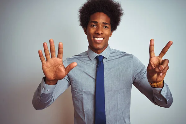 American Business Man Med Afro Hår Klädd Skjorta Och Slips — Stockfoto