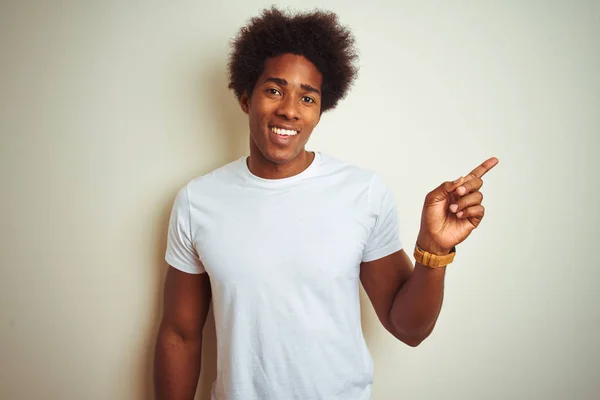 African American Man Afro Hair Wearing Shirt Standing Isolated White — Stock Photo, Image