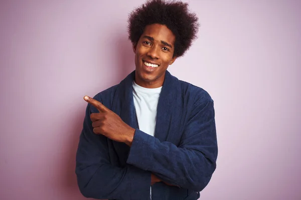 Young African American Man Wearing Pajama Standing Isolated Pink Background — Stock Photo, Image