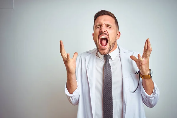 Jonge Knappe Doctor Man Het Dragen Van Witte Profressionele Vacht — Stockfoto