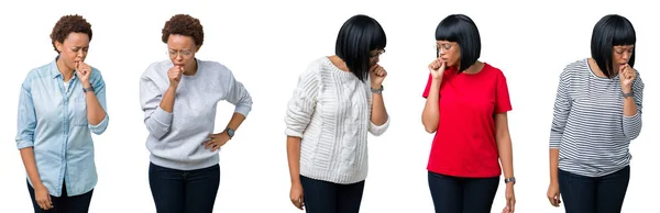 Jonge African American Vrouw Met Afro Haar Geïsoleerde Achtergrond Gevoel — Stockfoto