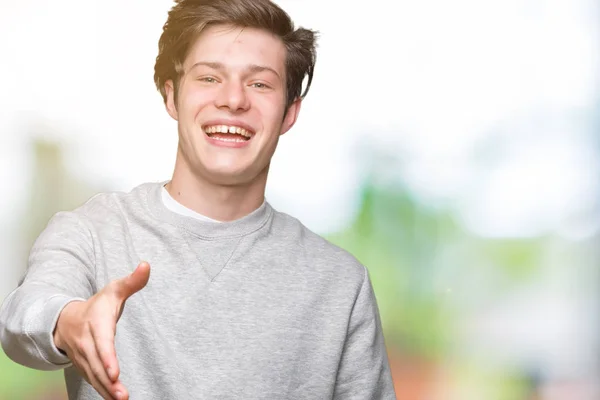Der Junge Gut Aussehende Sportliche Mann Trägt Sweatshirt Über Isoliertem — Stockfoto