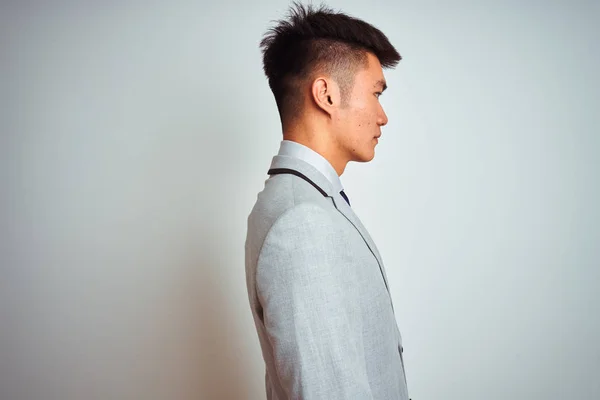 Asiatique Chinois Homme Affaires Portant Costume Cravate Debout Sur Fond — Photo