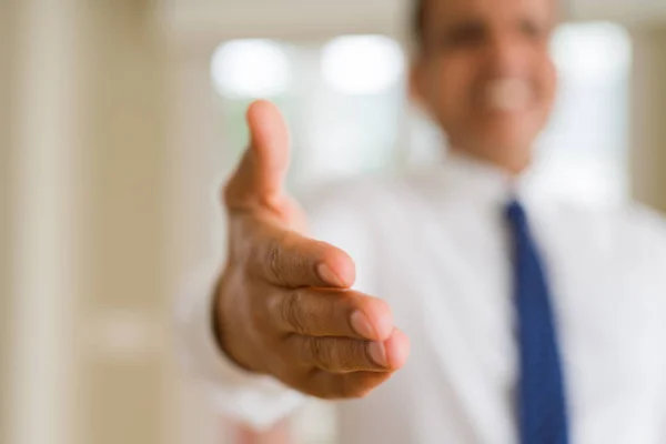 Close Business Man Handing Hand Conceito Reunião — Fotografia de Stock