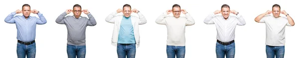 Composición Del Hombre Árabe Mediana Edad Sobre Fondo Aislado Sonriendo — Foto de Stock