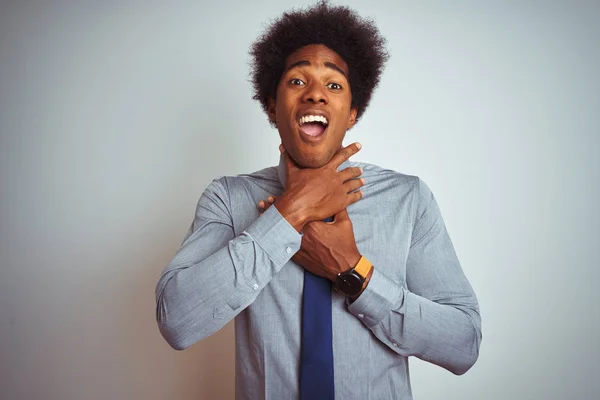 Homem Negócios Americano Com Cabelo Afro Vestindo Camisa Gravata Sobre — Fotografia de Stock