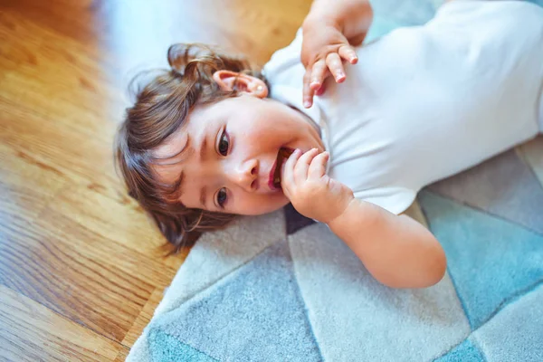 Cute Little Toddler Girl Home — Stock Photo, Image