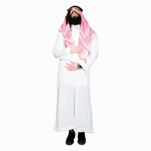 Arabischer Geschäftsmann Mit Langen Haaren Der Einen Traditionellen Keffiyeh Schal — Stockfoto