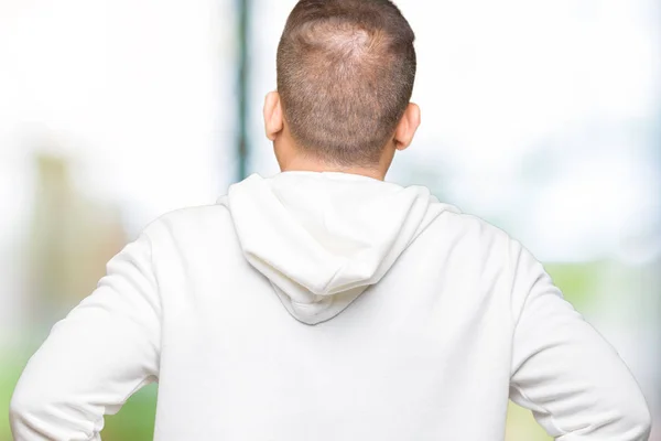 Arabischer Mann Mittleren Alters Der Sweatshirt Über Isoliertem Hintergrund Trägt — Stockfoto