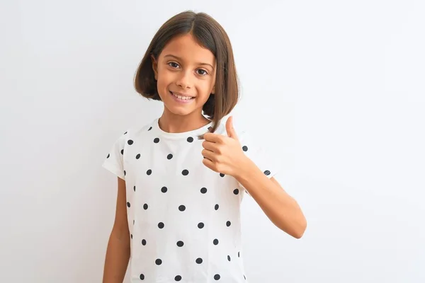Ung Vacker Barn Flicka Bär Casual Shirt Stående Över Isolerade — Stockfoto