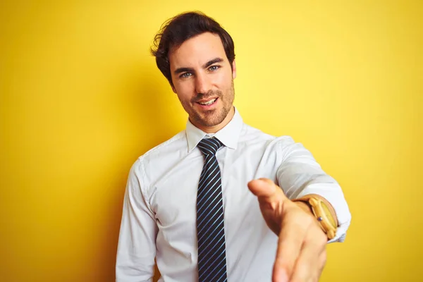 Der Junge Gut Aussehende Geschäftsmann Trägt Elegantes Hemd Und Krawatte — Stockfoto