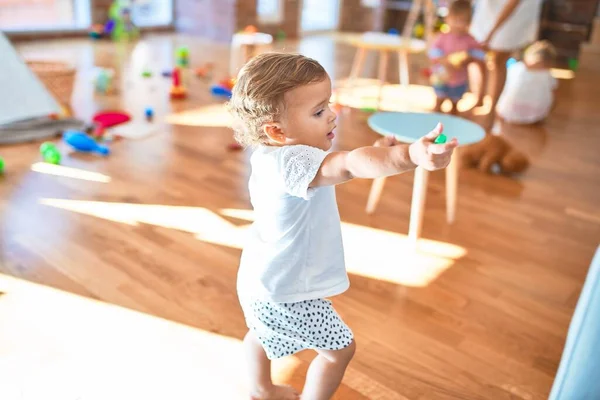 Adorable Toddlers Playing Lots Toys Kindergarten — Stock Photo, Image