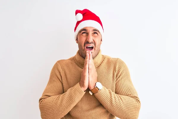 Joven Hombre Guapo Vistiendo Navidad Jersey Cuello Alto Sobre Fondo — Foto de Stock