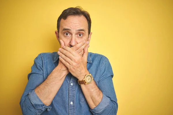 Hombre Mayor Guapo Mediana Edad Con Pelo Gris Sobre Fondo — Foto de Stock